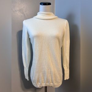 Worthington White Long Sleeve Turtle Neck Top Size Petite Large NWT